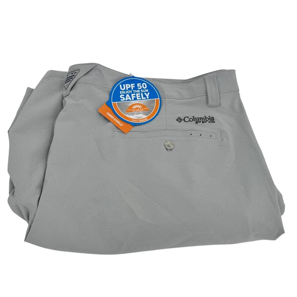 Columbia PFG Shorts‎ Mens 48 (49x10 ACTUAL) Gray UPF 50+ Grander Marlin II NEW